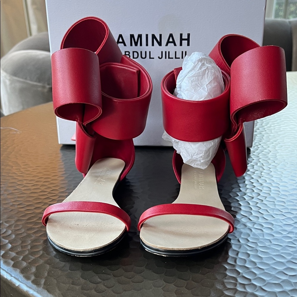 Aminah Abdul Jillil Red Kids Sandals